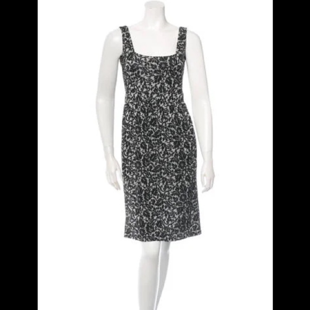 Diane Von Furstenberg Floral Print Metallic Dress